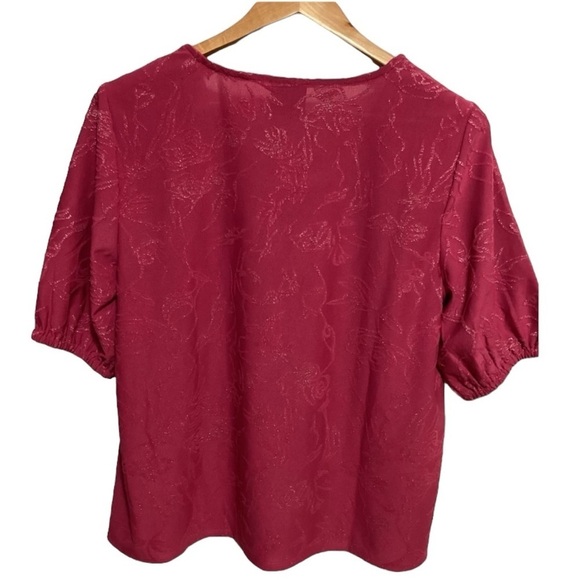 Jm Collection Womens Pink Textured Glitter Floral XL petite - Picture 6 of 8